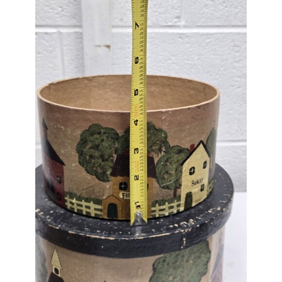 Stacked Shaker Boxes 3 Hand Painted Cottagecore Farm Homestead - Picture 11 of 16